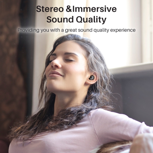 TOZO T18 Bluetooth 5,3 Écouteurs bouton stéréo sans fil autonomes IPX8 Casque d'écoute étanche à réduction des bruits d'appel avec affichage