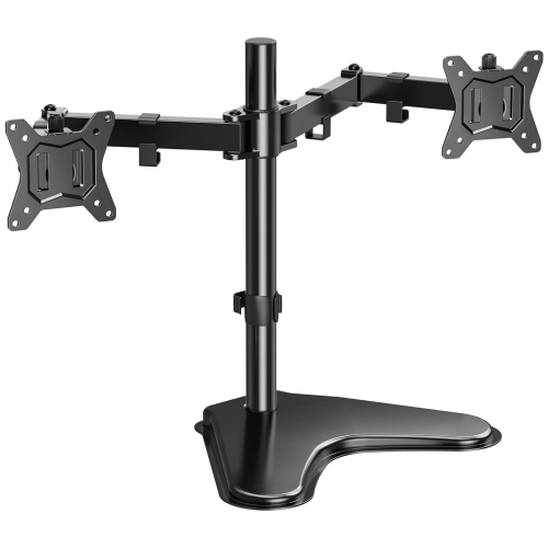 NIERBO  13-32 Inch Dual Monitor Stand for Desk, Free Standing Monitor Stands for 2 Screens Up to 17.6Lbs Per Arm, Fully Adjustable Dual Monitor Mount
