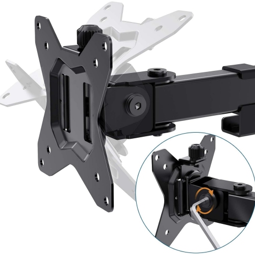 13-32 inch Dual Monitor Stand for Desk, Free Standing Monitor Stands for 2 Screens up to 17.6lbs per Arm, Fully Adjustable Dual Monitor Mount with