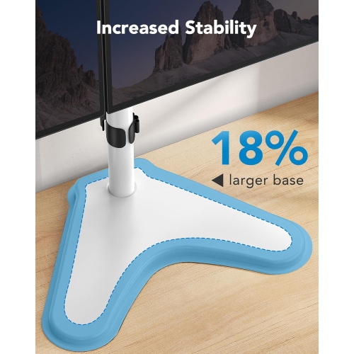 Dual Monitor Stand for 2 Screens up to 32 inch, Free Standing Monitor Desk Mount Holds 17.6lbs per Arm, Fully Adjustable Monitor Arm with Tilt,