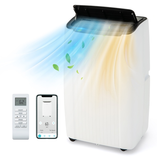 GYMAX  4-In-1 Portable Air Conditioner 12000 Btu Smart Floor Air Cooler W/ Heater Fan & Dehumidifier