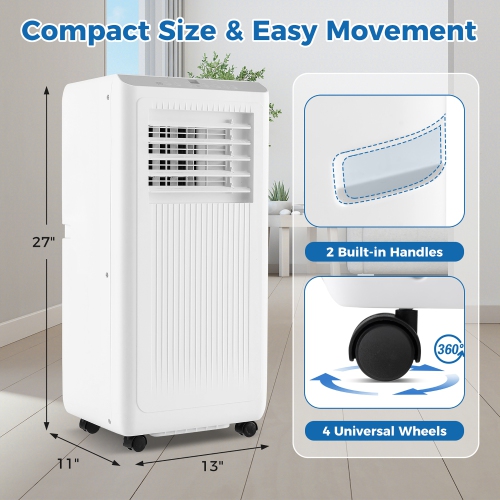 Gymax 8000 BTU Portable Air Conditioner 3 in 1 AC Unit Fan & Dehumidifier for Rooms up to 250 Sq FT