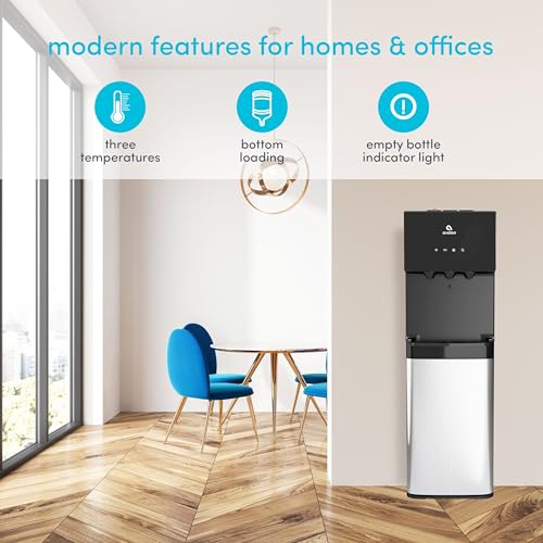Avalon – distributeur d’eau à chargement par le bas, 3 températures, homologué UL/Energy Star, noir et acier inoxydable