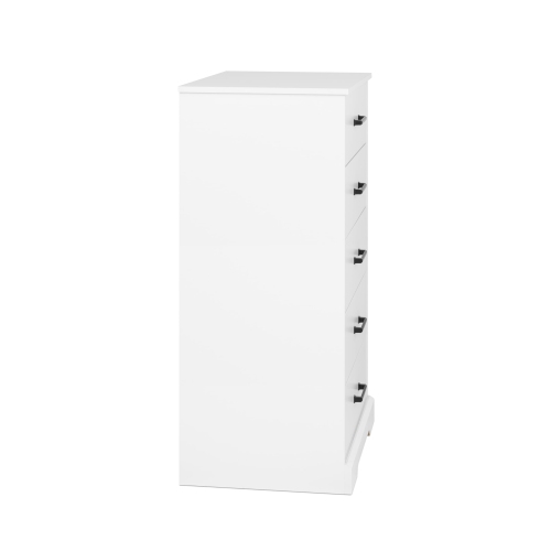 Prepac – Commode pour chambre à coucher, commode à 5 tiroirs, 18,5 prof. X 27,5 larg. X 43,5 haut., blanc rustique