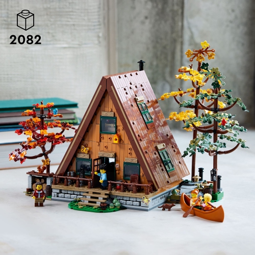 LEGO Ideas A-Frame Cabin 21338 Collectible Display Set, Buildable Model Kit for Adults, Gift for Nature
