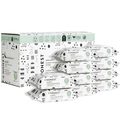 THE HONEST COMPANY  Clean Conscious Wipes | 99% Water, Compostable, Plant-Based, Baby Wipes | Hypoallergenic, Ewg Verif