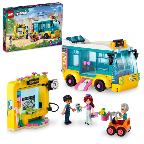 LEGO Friends Heartlake City Bus 41759 Creative Building Toy for Ages 7+, Includes a Buildable Bus, Mobility Scooter