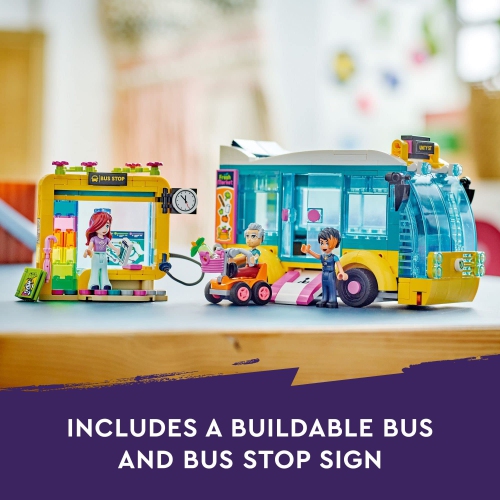 LEGO Friends Heartlake City Bus 41759 Creative Building Toy for Ages 7+, Includes a Buildable Bus, Mobility Scooter