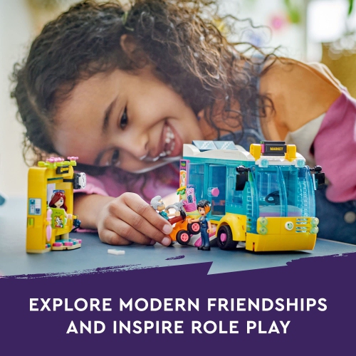 LEGO Friends Heartlake City Bus 41759 Creative Building Toy for Ages 7+, Includes a Buildable Bus, Mobility Scooter