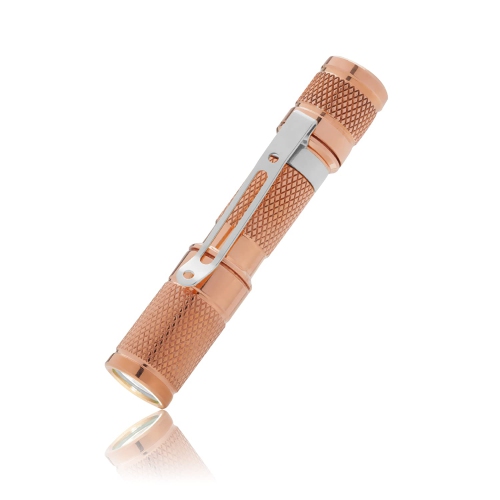 DROP  - Mdx-18406-2 Aaa Copper Flashlight — Edc Mini Pocket Led Torch, Ipx-8 Waterproof, 3 Modes