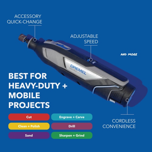 Dremel 8240 12V Cordless Rotary Tool Kit with Variable Speed and Comfort Grip - Includes 2AH Battery Pack