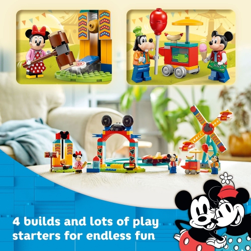 LEGO Disney Mickey and Friends – Mickey, Minnie and Goofy’s Fairground Fun 10778 Building Toy Set(184 Pieces)