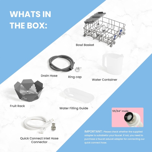 COMFEE' Countertop, Portable with 6L Built-in Water Tank, Mini with More Space Inside, 7 Programs, UV Hygiene& Auto Door Open, for Apartments, Dorms&