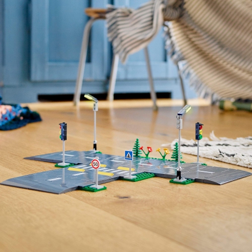 LEGO City Road Plates 60304 - Building Toy Set, Featuring Traffic Lights, Trees, Glow in The Dark Bricks, Ages 5+