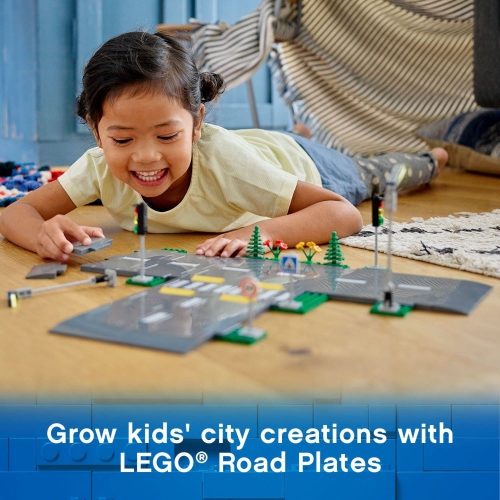 LEGO City Road Plates 60304 - Building Toy Set, Featuring Traffic Lights, Trees, Glow in The Dark Bricks, Ages 5+