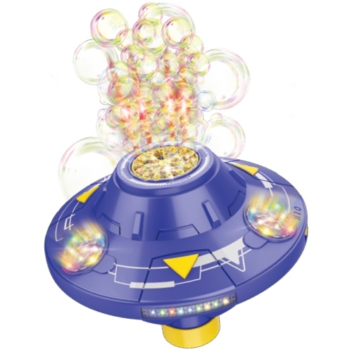 TRADEOPIA  Bubble Maker Ufo Disc (Purple) On Wheels 360° Rotation With Lighting Effects