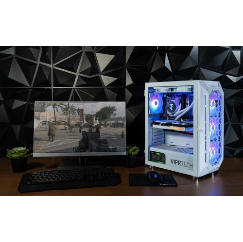 ViprTech Ghost 4.0 Liquid-Cooled PC - AMD Ryzen 7, RTX 5060 Ti 8GB, 16GB DDR4 3200, 1TB NVMe SSD, VR-Ready, Streaming, Win 11, Gaming Desktop