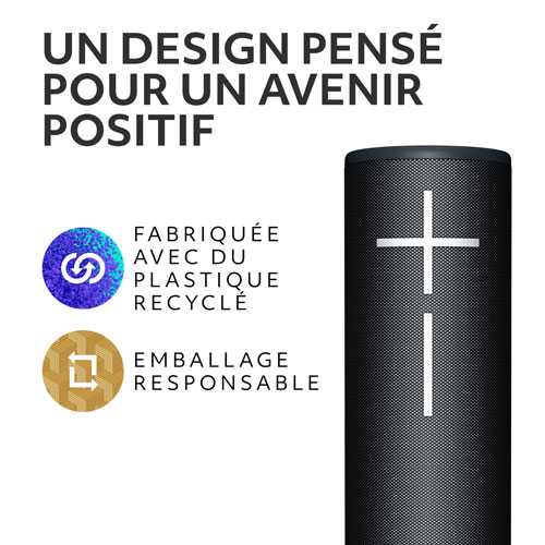 Haut-parleur sans fil Bluetooth étanche BOOM 4 d'Ultimate Ears - Noir actif