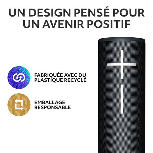 Haut-parleur sans fil Bluetooth étanche MEGABOOM 4 d'Ultimate Ears - Noir actif