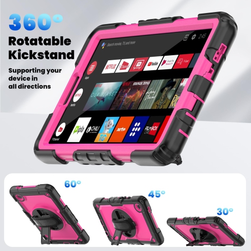 navor for Samsung Galaxy Tab A9 Case 8.7-inch 2023 with Built-in Screen Protector Shockproof Adjustable Strap 360 Rotating for SM-X110/X115/X117