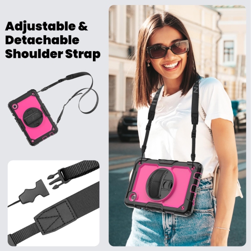 navor for Samsung Galaxy Tab A9 Case 8.7-inch 2023 with Built-in Screen Protector Shockproof Adjustable Strap 360 Rotating for SM-X110/X115/X117