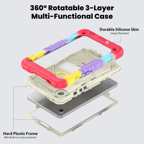 navor for Samsung Galaxy Tab A9 Case 8.7-inch 2023 with Built-in Screen Protector Shockproof Adjustable Strap 360 Rotating for SM-X110/X115/X117