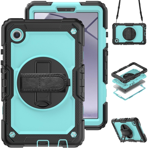 navor for Samsung Galaxy Tab A9 Case 8.7-inch 2023 with Built-in Screen Protector Shockproof Adjustable Strap 360 Rotating for SM-X110/X115/X117