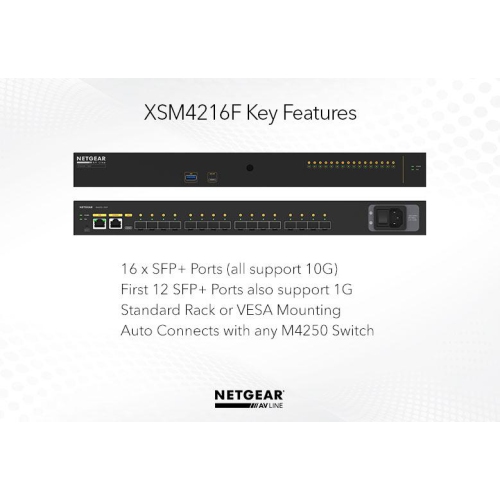 Netgear AV Line M4250 16-Port Gigabit SFP+ Managed Network Switch -