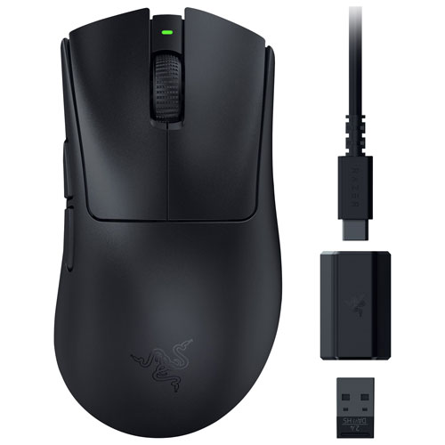 Souris de jeu optique sans fil de 26 000 ppp DeathAdder V3 HyperSpeed de Razer - Noir
