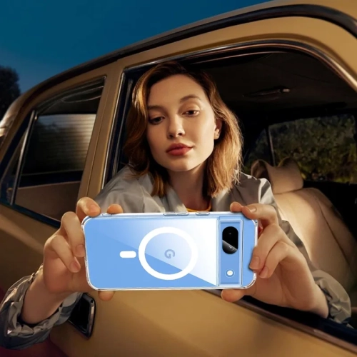 Pixel 8a Case Compatible with MagSafe | Shockproof, Magnetic, Clear Bumper Cover with Screen Protector