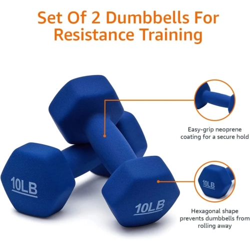 Hexagon Neoprene Dumbbells | Durable Hand Weights for Home Workouts