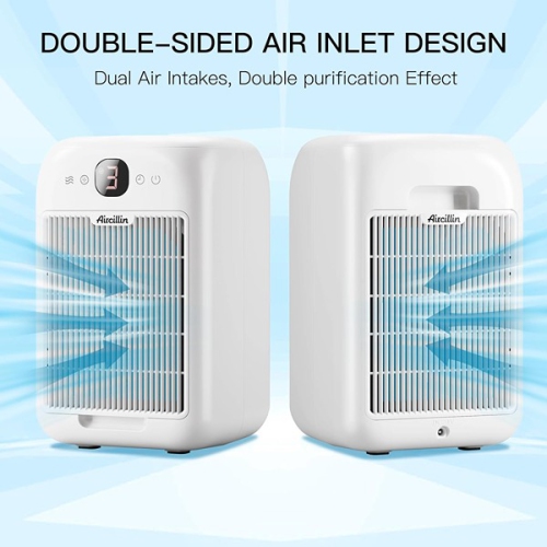 Aircillin ‎15.24 x 15.24 x 38.1 cm Air purifiers for bedrooms up to 690 square feet using the H13 True HEPA Filter White