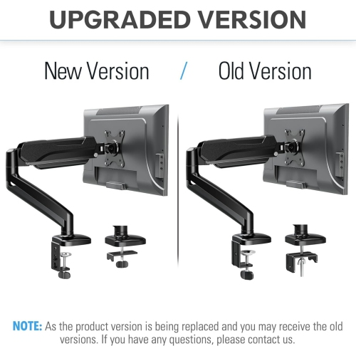 Single Monitor Desk Mount, Adjustable Gas Spring Monitor Arm Support Max 32 Inch, 4.4-17.6lbs Screen, Computer Monitor Stand Holder with