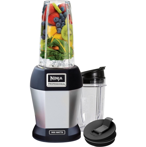 NINJA  Nutri Pro Personal Blender for Juices, Shakes & Smoothies, 18 And 24 OZ Cups, Black/silver, 900W