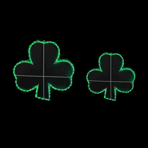 Novelty Lights Green LED Shamrock Rope Light Motif Sculpture, St. Patrick's Day Decoration