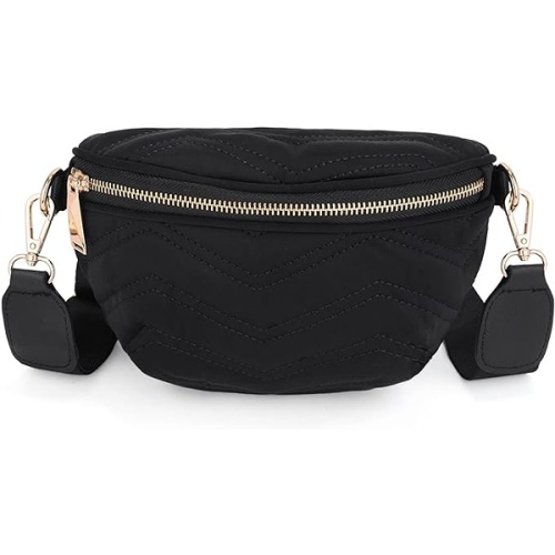 Image 1 of 4.. UTO 22.5 x 8 x 15 cm Fanny Pack for Women Chevron Quilted Chest Bag