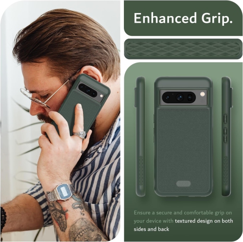 TUDIA MergeGrip Google Pixel 8 Pro Case Military Grade - Pine Green