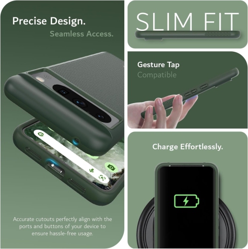 TUDIA MergeGrip Google Pixel 8 Pro Case Military Grade - Pine Green