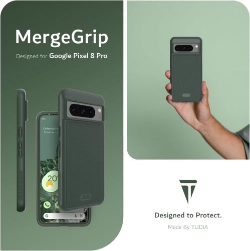 TUDIA MergeGrip Google Pixel 8 Pro Case Military Grade - Pine Green