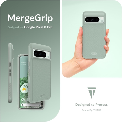 Étui MergeGrip de TUDIA pour Pixel 8 Pro de Google de qualité militaire - Lys verts