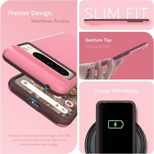 Étui MergeGrip de TUDIA pour Pixel 8 Pro de Google de qualité militaire - Rose fumé