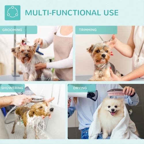 PawHut 32in Foldable Dog Grooming Table for Small Dogs, Pet Grooming Table for Dogs Cats with Adjustable Arm, Non-Slip Surface, Grey