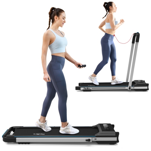 REDLIRO Under Desk Treadmill 2 in 1 Walking Machine, Portable, Folding, Electric, Motorized, Walking and Jogging Machine - SILVER