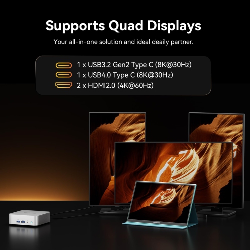 GEEKOM A8 AI Mini PC, AMD Ryzen 9 8945HS Mini Computers, 32GB DDR5 5600MHz RAM&2TB PCIe 4.0 SSD, Windows 11 Pro Mini Desktop,Radeon 780M/WiFi