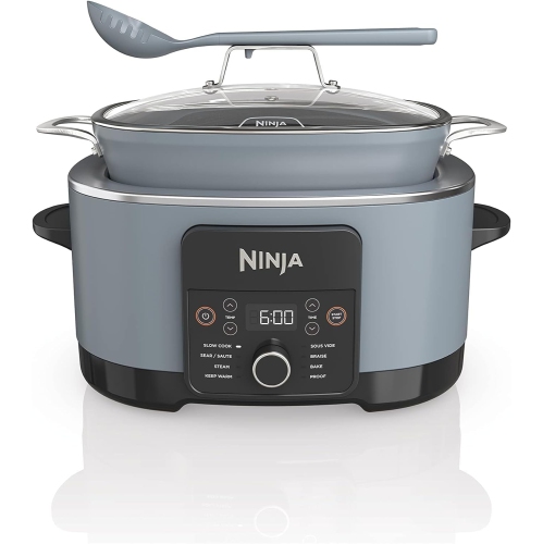 Ninja MC1001 Foodi PossibleCooker PRO 8.5 Quart Multi Cooker with 8 in 1 Slow Cooker Dutch Oven Steamer More Glass Lid