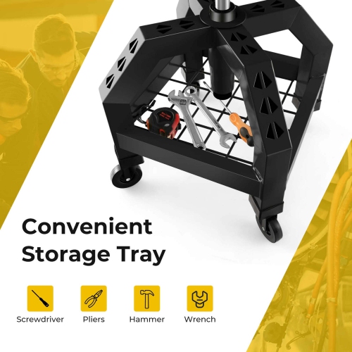 Costway Rolling Seat Mechanic Stool Chair with Tool Tray 4 Universal Wheels for Factory