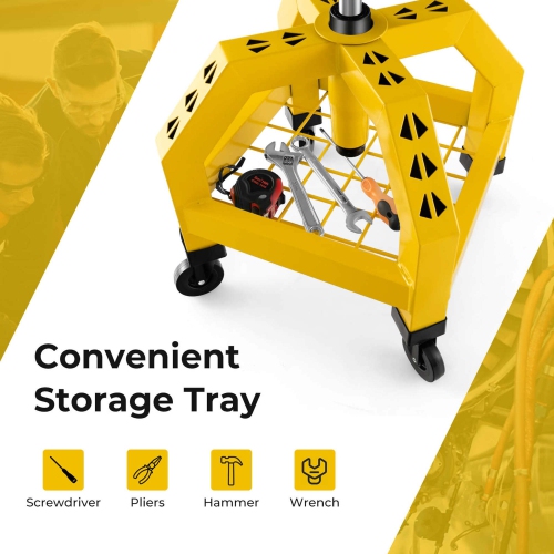 Costway Rolling Seat Mechanic Stool Chair with Tool Tray 4 Universal Wheels for Factory