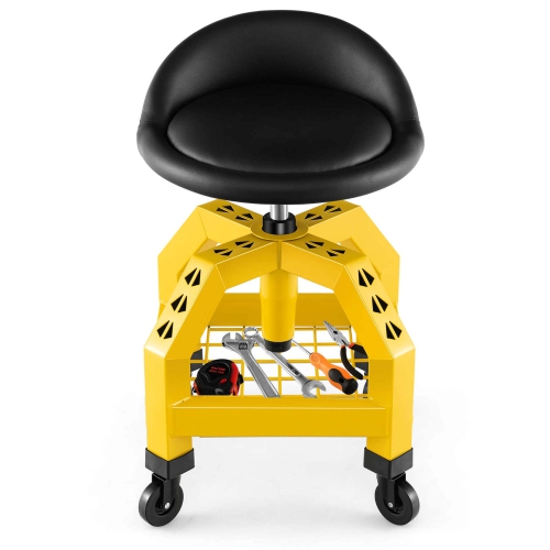 Costway Rolling Seat Mechanic Stool Chair with Tool Tray 4 Universal Wheels for Factory