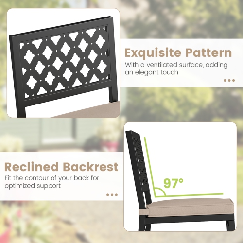 Gymax 4 PCS Outdoor Bar Stools 27’’ Counter Height Barstools w/ Removable Cushions