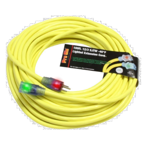 25 feet' 14/3 Gauge/Conductors, Orange Extension Cord with lighted end